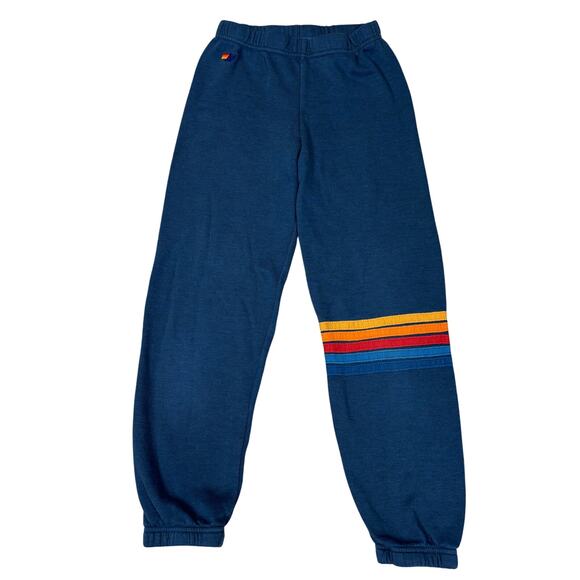 Aviator Nation Rainbow Stitch Sweatpants Joggers Kids Youth 12 Retro Kidcore - Picture 1 of 11
